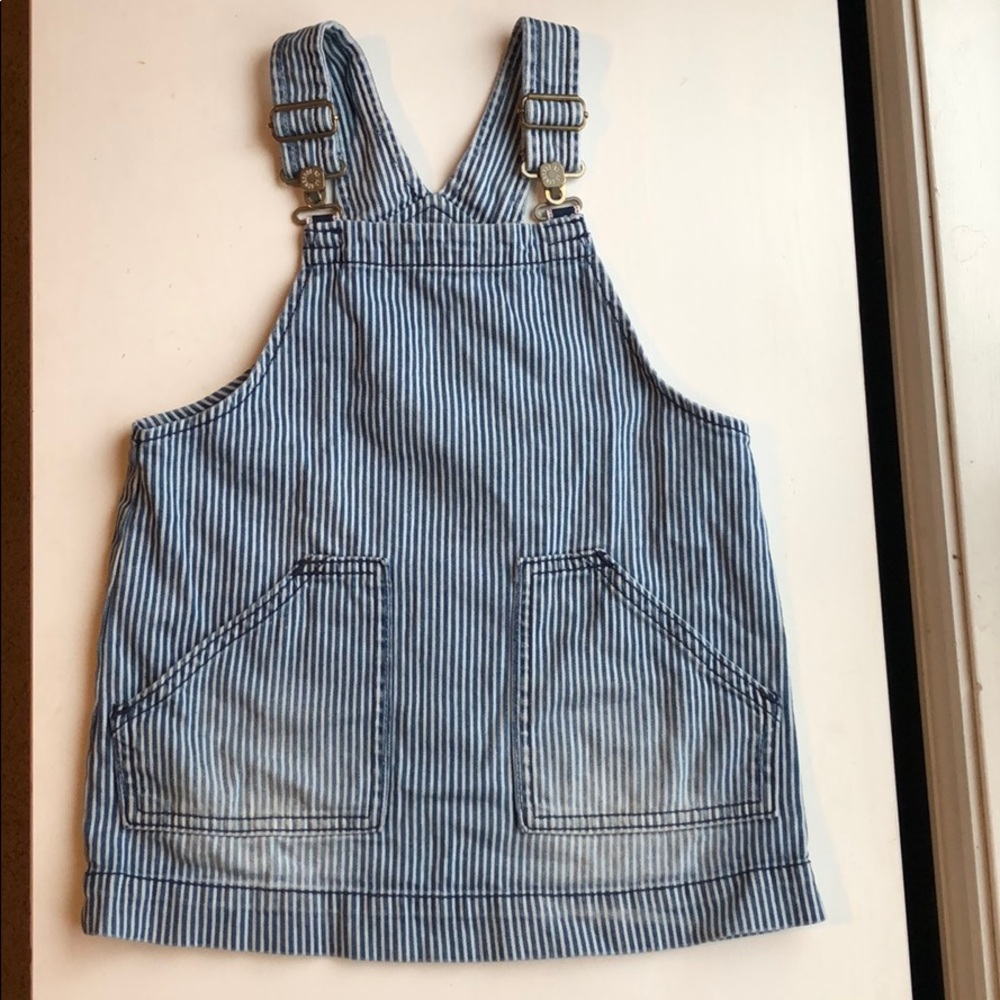 Gymboree conductor denim skirt overalls